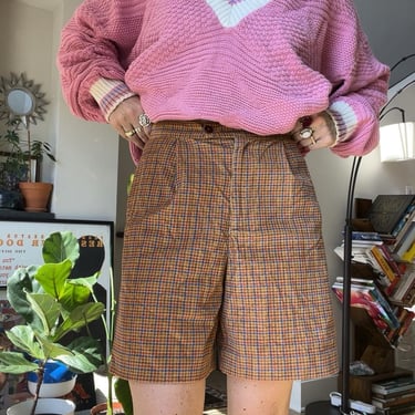 VTG 90s LizSport Plaid Corduroy Shorts 