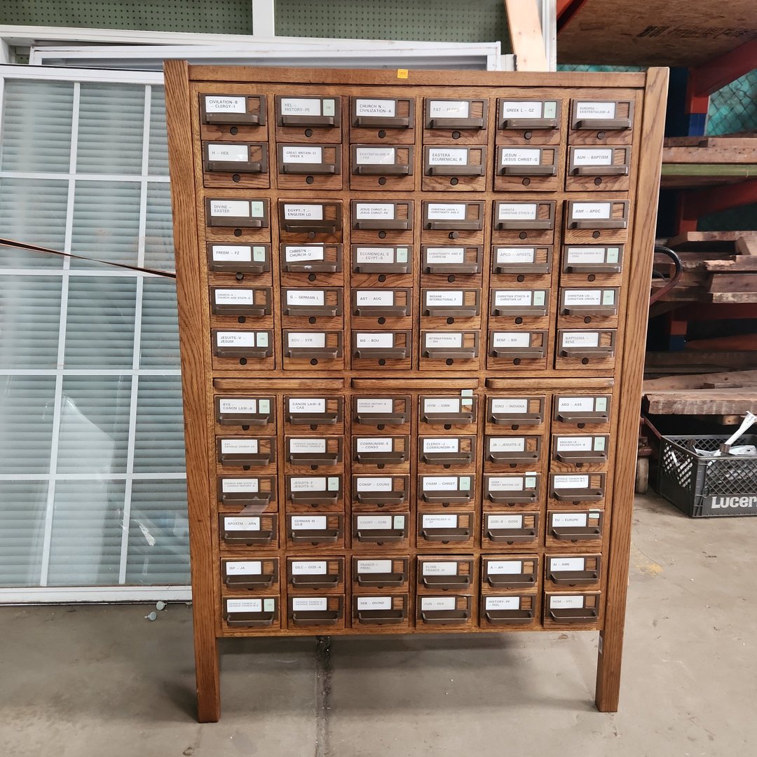 Vintage Oak Card Catalog, Community Forklift