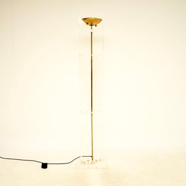 Vintage Italian Brass and Lucite Floor Lamp