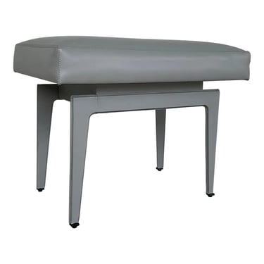 KWKZ-Villa and Home Modern Gray Leather Winston Stool