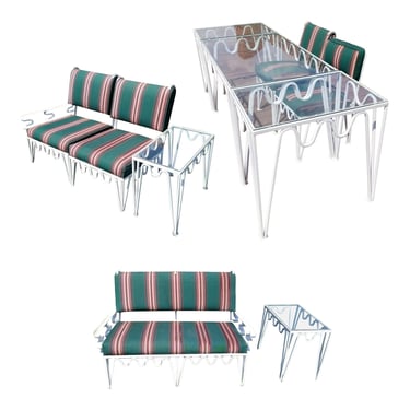 Undulating 'Méandre Outdoor Dinng/Lounge Patio Set by Walter Lamb for Pacific Iron 
