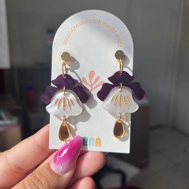 Purple Bellflower Earrings