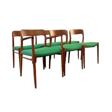 Free Shipping Within Continental US - Vintage Danish Mid Century Modern Dining Chairs by NO Moller for JL Moller Set of 6 