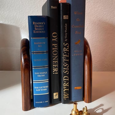 Vintage Zebra Wood Brass Bookends Set of 2 | 2 Wooden Bookends | 2 Brass Bookends | Decorative Bookends | Gift for Book Lovers 