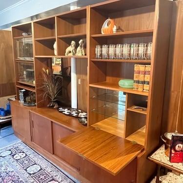 Large Poul Hundevad Teak Wall Unit