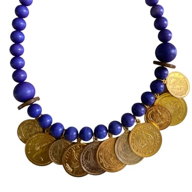 1960s Gold Coin Statement Necklace