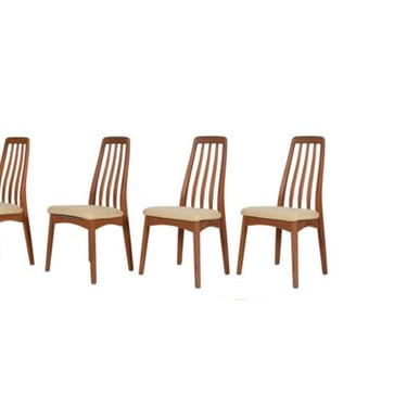 Vintage Danish Modern Teak High Back Dining Chairs by Benny Linden 