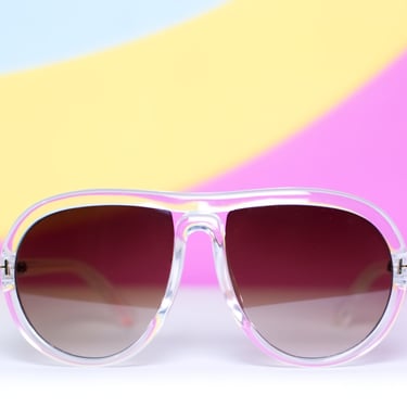 Retro Clear Aviator Sunglasses | Tubular 80s 
