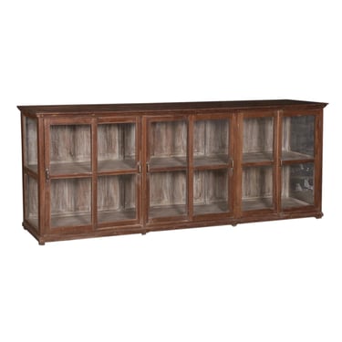 Handcrafted Teak Wood Display Cabinet