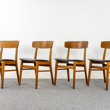 4 Danish Modern Teak & Beech Dining Chairs - (D999) 