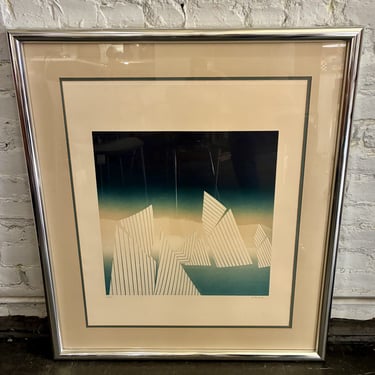 Framed Aquatint Etching by Jen Solombre, ca 1980