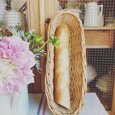 Beautiful old French petite baguettes basket 