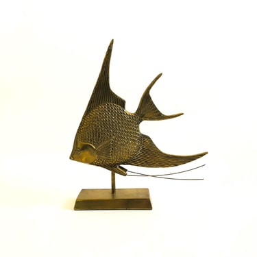 Large Brass Fish on Stand 