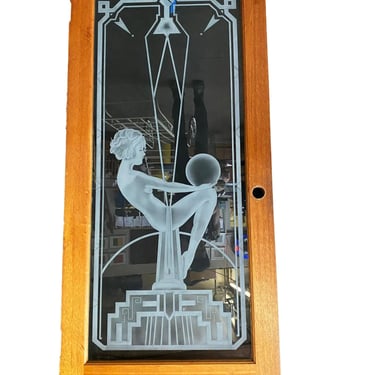 Cut Etched Art Glass Nude Neo Art Deco Door 