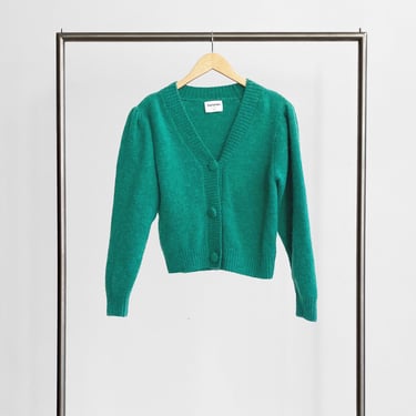 Green Alpaca Blend Cardigan Sweater