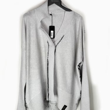 Bianca Hand Painted Landscape and Embroidered Details Wool and Cashmere Blend Cardigan