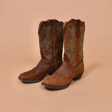 Brown Leather Cowboy Boots By Justin, 10