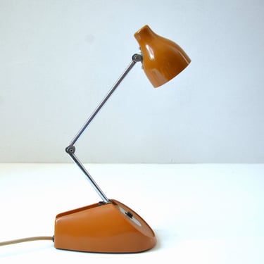 Vintage Mid-Century Task Desk Lamp Model HC-18 in Light Caramel Brown by Hamilton Industries 