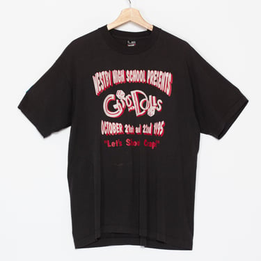 XL 90s Guys & Dolls T Shirt Men's | Vintage "Let's Shoot Crap" High School Musical Theater Graphic Tee 