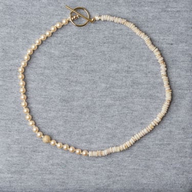 Aquarius Cocktail Choker - Puka/White Pearl