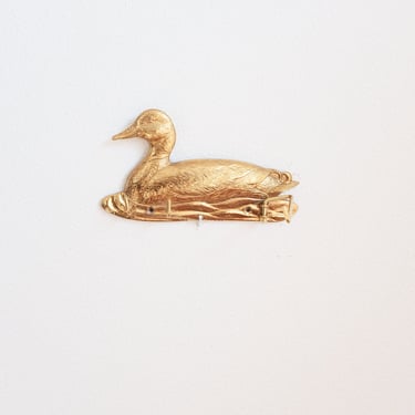 Brass Duck Key / Tie Holder Vintage 