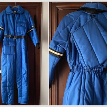 Vintage 1970’s snowmobile snow suit | puffer coat, snow pants, insulated coveralls, one piece snowsuit, winter street wear, women’s S/ M 