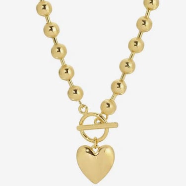 Leeada - Le Bébé Heart Toggle Necklace - Gold