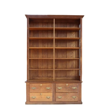 Store Display Cabinet – 4 drawer, 5 shelves no doors, oak