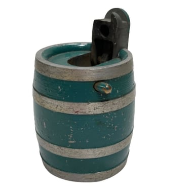 Figural Beer Barrel Figural w/ Semi Automatic Table Lighter by Baier / Gesch 