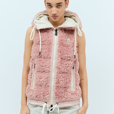 Moncler Grenoble Women Padded Teddy Zip-Up Gilet