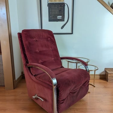 Cranberry Velvet Zero Gravity LA Z BOY Rocker Recliner Chair