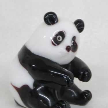 Panda Bear Sitting Black and White Small Statue Figurine 3934B