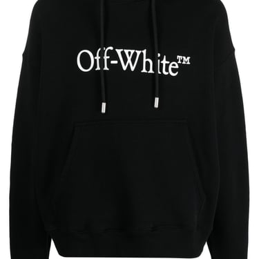 Off-White Men Bookish Logo Cotton Hoodie