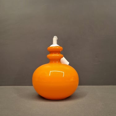 Vintage Orange Glass Pendant Light 1970s Space Age Hanging Lamp, Retro Mid Century Ceiling Light 