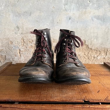 Vintage 6” Leather Work Boots Neoprene Sole Workwear 