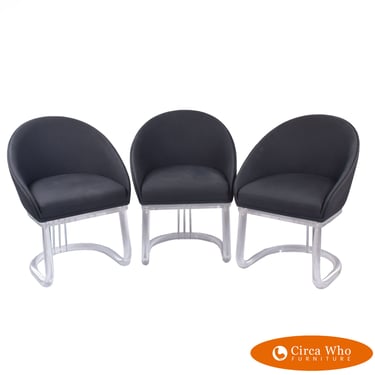 Set of 3 Lion in Frost Swivel Chairs