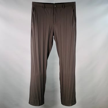VALENTINO Size 36 Black Pleated Polyester Virgin Wool Blend Dress Pants