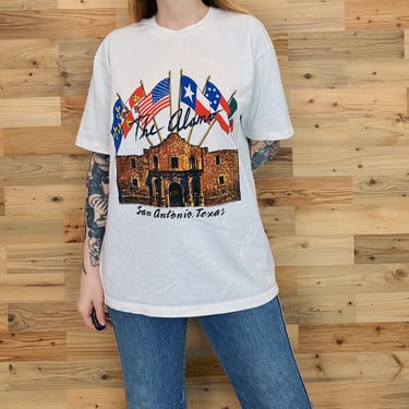 Vintage San Antonio Texas The Alamo Travel Tee Shirt T-Shirt 