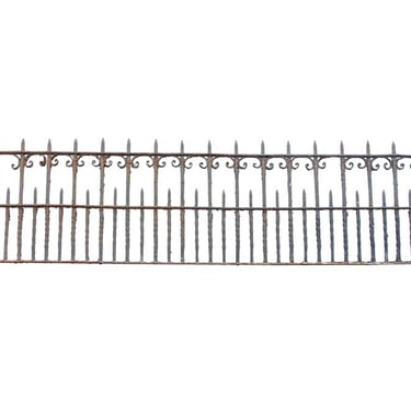 Ornate Low Profile Antique Wrought Iron Fence