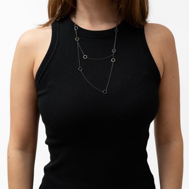 Oxidized Sterling 10K Gold Star Map Necklace