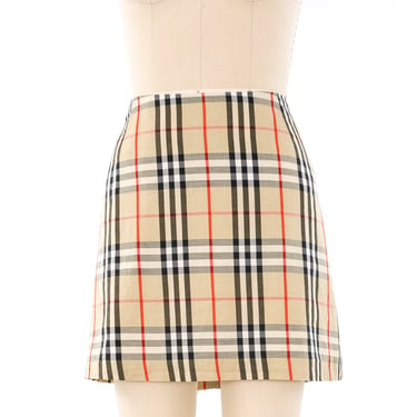 Burberry Plaid Printed Mini Skirt