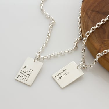 Mens Necklace, Gift For Dad, Father's Day Gift, Necklace with Kids Names for Dad, Gift From Kids, Gift For Him, Dad Necklace, Mans Jewelry 