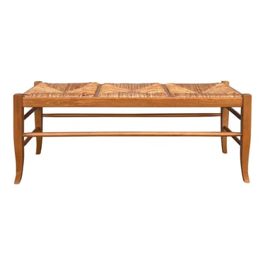 Country French Rush Seat Bench 