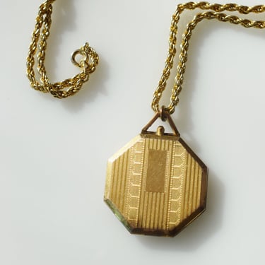 Large Antique Gold-fill Art Deco Locket | Octagon 