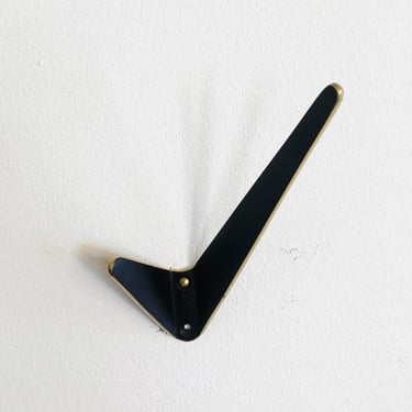 Ebonized Brass Asymmetric Coat Wall Double Hooks by Hertha Baller 