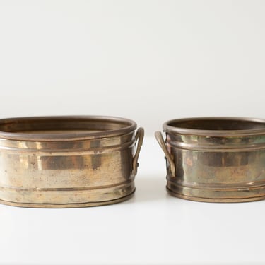 Vintage Brass Mini Planter Pair 