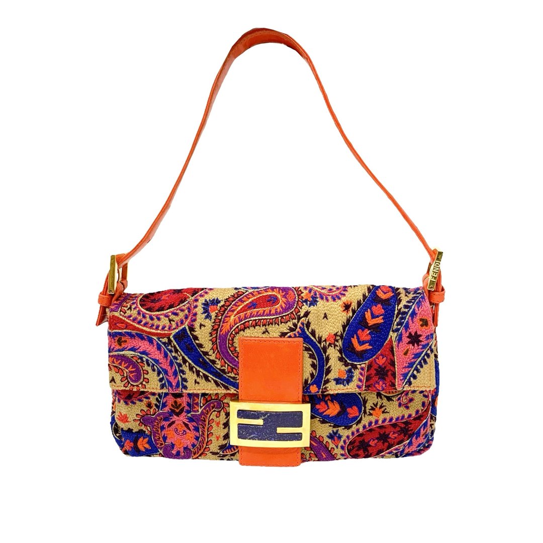 Fendi Coral Embroidered Baguette | Treasures of NYC | New York, NY