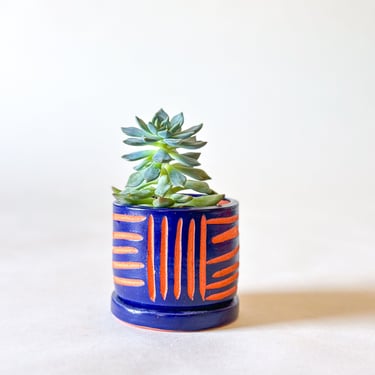 Zulu Terra Cotta Planters - Blue