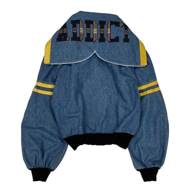 Dior 'Addict' Denim Hooded Letterman Jacket