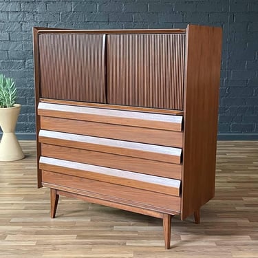 Mid-Century Modern “Rhythm” Walnut Highboy Dresser by Lane, c.1950’s 